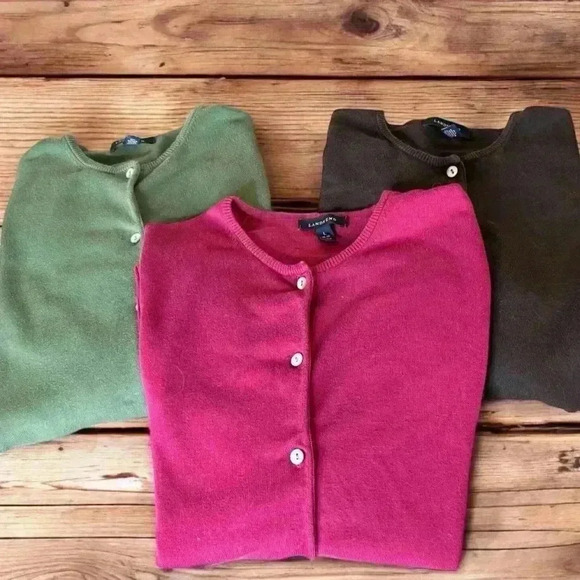 Land's End Girl's Size 14-16 Set of Three Button-Front Cardigans #Fall #Winter - Picture 1 of 10